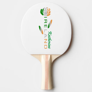 Raquette De Ping Pong Drapeau Rose Irlandais Nom Personnalisé