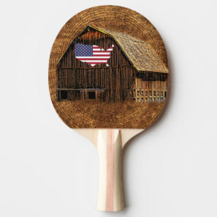 Raquette De Ping Pong Drapeau rustique américain
