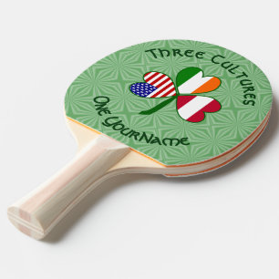 Raquette De Ping Pong Drapeau Shamrock irlandais américain autrichien pe