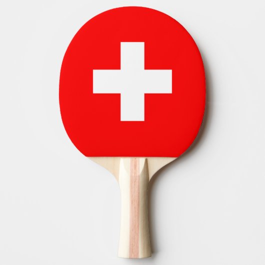 Raquette De Ping Pong Drapeau Suisse (Devant)