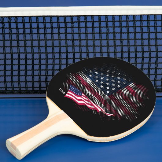 Raquette De Ping Pong Drapeau USA (Insitu)