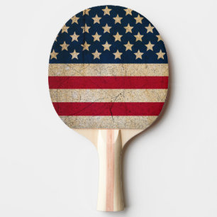 Raquette De Ping Pong Drapeau Vintage américain Ping Paddle