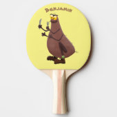 Raquette De Ping Pong Drôle affamé pulette affamée dessin animé (Dos)