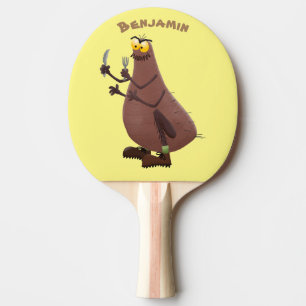 Raquette De Ping Pong Drôle affamé pulette affamée dessin animé