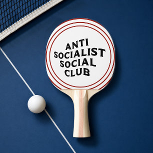 Raquette De Ping Pong Drôle Anti Socialiste Social Club Socialisme
