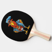 Raquette De Ping Pong Drôle Bossy Cartoon Rooster (Côté)