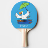Raquette De Ping Pong Drôle canard avec parapluie dessin animé (Dos)