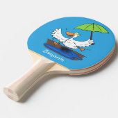 Raquette De Ping Pong Drôle canard avec parapluie dessin animé (Devant Angle)