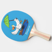 Raquette De Ping Pong Drôle canard avec parapluie dessin animé (Côté)