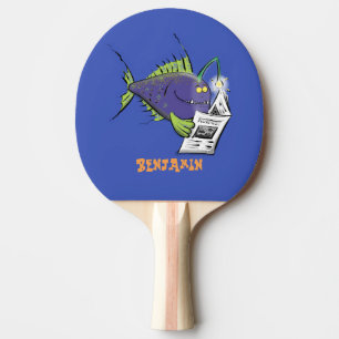 Raquette De Ping Pong Drôle caricature de poisson de pêcheur