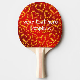 Raquette De Ping Pong drôle, cœurs, cœur, rouge, amour, valentin, brilla
