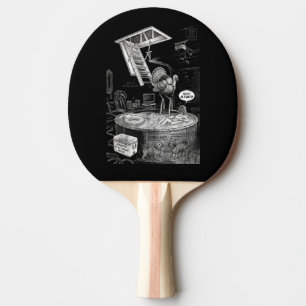 Raquette de ping pong drôle de la station de garag
