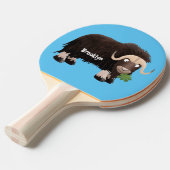 Raquette De Ping Pong Drôle dessin animé de boeuf musqué (Devant Angle)