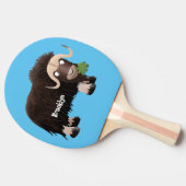 Raquette De Ping Pong Drôle dessin animé de boeuf musqué (Côté)