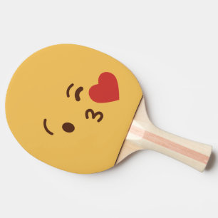 Raquette De Ping Pong Drôle. Emoji. Émoticône.