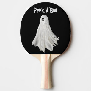 Raquette De Ping Pong Drôle Fantôme D'Halloween Dessin Passé