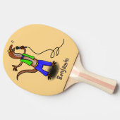 Raquette De Ping Pong Drôle lézard chantant avec bande dessinée de micro (Côté)