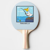 Raquette De Ping Pong Drôle pélican de pêche (Dos)