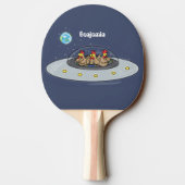 Raquette De Ping Pong Drôle poule dans l'espace dessin animé (Dos)