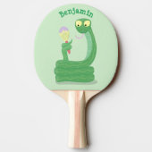 Raquette De Ping Pong Drôle serpent vert avec caricature maraca (Dos)