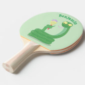 Raquette De Ping Pong Drôle serpent vert avec caricature maraca (Devant Angle)