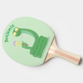Raquette De Ping Pong Drôle serpent vert avec caricature maraca (Côté)