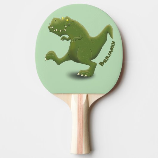 Raquette De Ping Pong Drôle T rex dinosaure dessin animé humour (Devant)