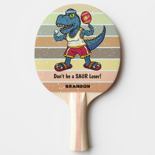 Raquette De Ping Pong Drôle Tyrannosaurus Rex Retro Saur Loser Custom (Devant)