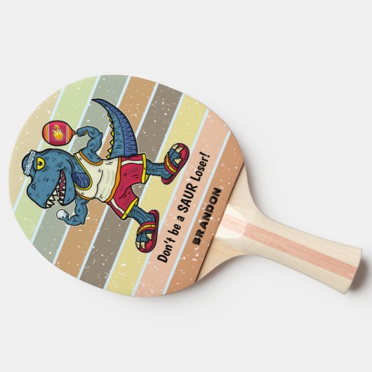 Raquette De Ping Pong Drôle Tyrannosaurus Rex Retro Saur Loser Custom (Côté)