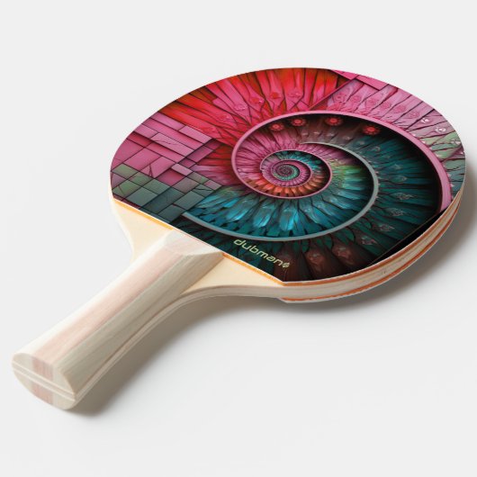 Raquette De Ping Pong Dubman Designs : Spirale mosaïque de Fibonacci (Devant Angle)
