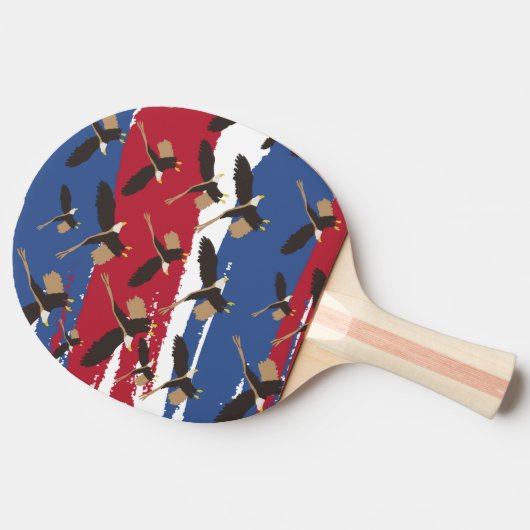 Raquette De Ping Pong Eagle Bird USA Patriotic American Flag (Côté)