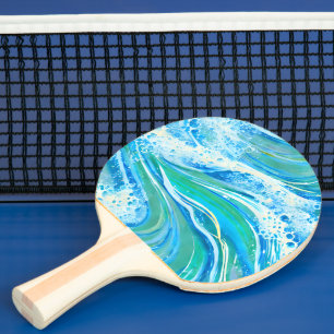 Raquette De Ping Pong Eau Bleue Océan Vagues de mer