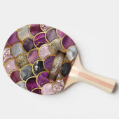 Raquette De Ping Pong Échelles mignonnes en or rose violet (Côté)