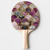 Raquette De Ping Pong Échelles mignonnes en or rose violet (Devant)
