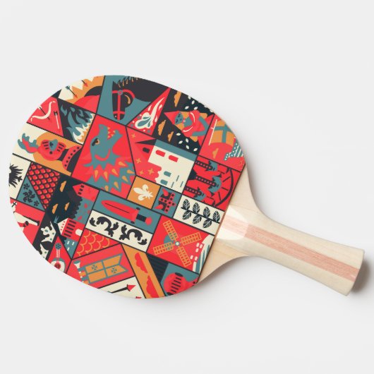 Raquette De Ping Pong Élégance médiévale : Conception Motif transparente (Côté)