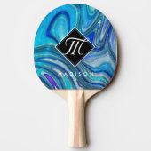 Raquette De Ping Pong Elégant Aquamarine Paua Rainbow Shell inspiré (Dos)