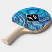 Raquette De Ping Pong Elégant Aquamarine Paua Rainbow Shell inspiré (Devant Angle)