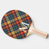 Raquette De Ping Pong Elegant blue & orang tartan plaid Monogram (Côté)