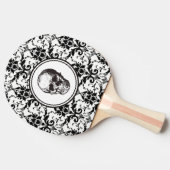 Raquette De Ping Pong Élégant crâne noir gothique Damas (Côté)