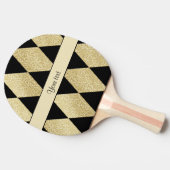 Raquette De Ping Pong Élégant Diamants Noir & Or (Côté)