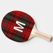 Raquette De Ping Pong Elegant green & red tartan plaid Personalized (Côté)