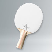 Raquette De Ping Pong Élégant Monogramme blanc et gris