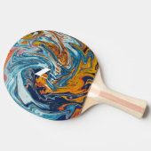 Raquette De Ping Pong Élégant Monogramme bleu or (Côté)