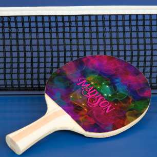 Raquette De Ping Pong Élégant monogramme de fumée éclatante colorée