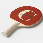 Raquette De Ping Pong Élégant Monogramme moderne du milieu du siècle Brû (Devant Angle)