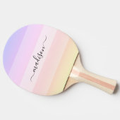 Raquette De Ping Pong Élégant nom arc-en-ciel rayé (Côté)