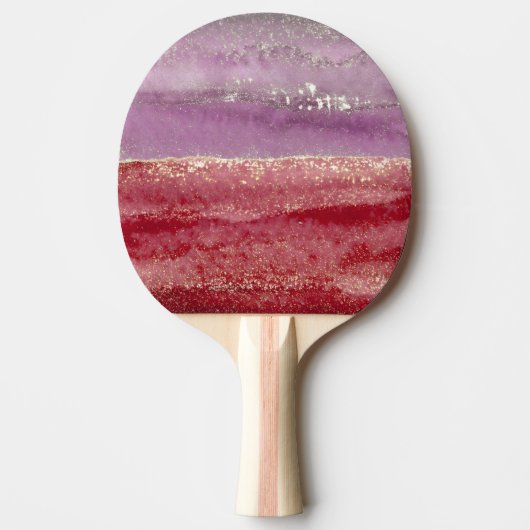Raquette De Ping Pong Elegant purple and gold glitter (Devant)