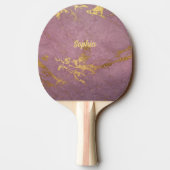Raquette De Ping Pong Élégant Rose et doré (Dos)
