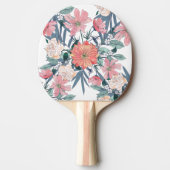 Raquette De Ping Pong Elégant rose Fleurs Aquarelle Floral (Devant)