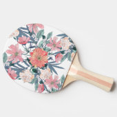 Raquette De Ping Pong Elégant rose Fleurs Aquarelle Floral (Côté)